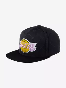 Бейсболка с прямым козырьком MITCHELL NESS HHSS1212-LALYYPPPBLCK Los Angeles Lakers NBA (черный), Черный
