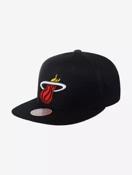 Бейсболка с прямым козырьком MITCHELL NESS HHSS2976-MHEYYPPPBLCK Miami Heat NBA (черный), Черный