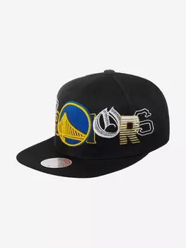 Бейсболка с прямым козырьком MITCHELL NESS HHSS3180-GSWYYPPPBLCK Golden State Warriors NBA (черный), Черный