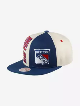 Бейсболка с прямым козырьком MITCHELL NESS HHSS5371-NYAYYPPPOFWH New York Rangers NHL (синий), Синий
