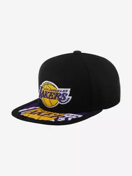 Бейсболка с прямым козырьком MITCHELL NESS HHSS5725-LALYYPPPBLCK Los Angeles Lakers NBA (черный), Черный