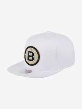 Бейсболка с прямым козырьком MITCHELL NESS HHSS5744-BBNYYPPPWHIT Boston Bruins NHL (белый), Белый