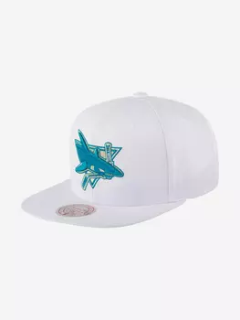 Бейсболка с прямым козырьком MITCHELL NESS HHSS5744-SJSYYPPPWHIT San Jose Sharks NHL (белый), Белый
