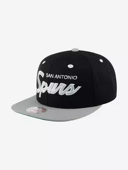 Бейсболка с прямым козырьком MITCHELL NESS MN-ND49Z-2TSCRIPT-SASPURS San Antonio Spurs NBA (черный), Черный