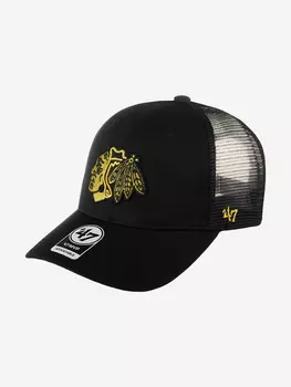 Бейсболка с сеточкой 47 BRAND H-BRMTL04CTP-BK Chicago Blackhawks NHL (черный), Черный