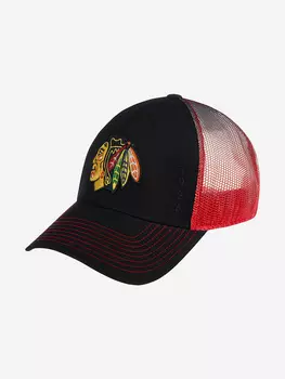 Бейсболка с сеточкой AMERICAN NEEDLE 44612A-CBH Chicago Blackhawks Cross Fade NHL (черный), Черный