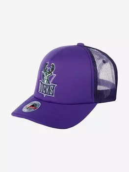 Бейсболка с сеточкой MITCHELL NESS 6HSSSH21346-MBUDKPR Milwaukee Bucks NBA (фиолетовый), Фиолетовый