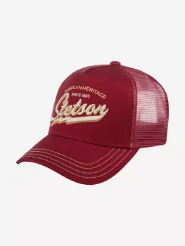 Бейсболка с сеточкой STETSON 7751171 TRUCKER CAP AMERICAN HERITAGE CLASSIC (малиновый), Мультицвет