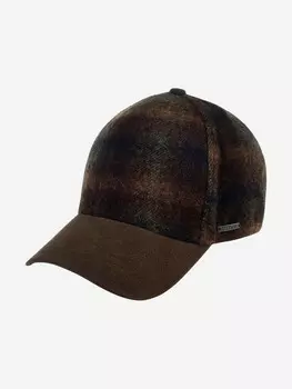 Бейсболка STETSON 7720304 BASEBALL CAP WOOL CHECK (коричневый), Коричневый