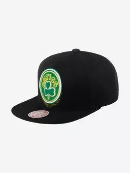 Бейсболка с прямым козырьком MITCHELL NESS HHSS5820-BCEYYPPPBLCK Boston Celtics NBA (черный), Черный