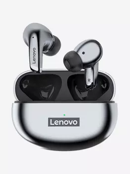 Беспроводная Bluetooth-гарнитура Lenovo LP5 Спортивная игровая гарнитура TWS Bluetooth 5.0 с микрофоном серые, Черный