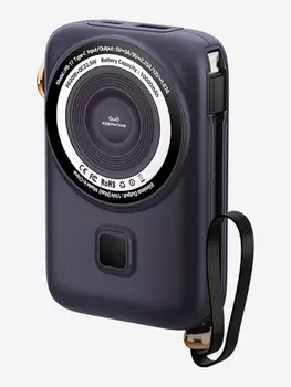 Беспроводной блок питания KEEPHONE Rapid Power / Повербанк с кабелем lightning / Быстрая зарядка 10000 мАч — Синий, Синий