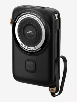 Беспроводной блок питания KEEPHONE Rapid Power / Повербанк с кабелем lightning / Быстрая зарядка 10000 мАч — Чёрный, Черный