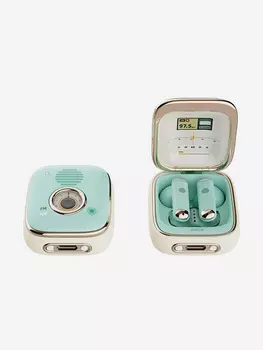 Беспроводные наушники с авторским дизайном Rock Retro Style TWS Bluetooth Earphones Radio, Зеленый