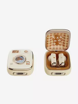 Беспроводные наушники с авторским дизайном Rock Retro Style TWS Bluetooth Earphones Bear, Бежевый