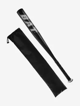 Бита бейсбольная алюминиевая Estafit черная 25" с чехлом, Черный