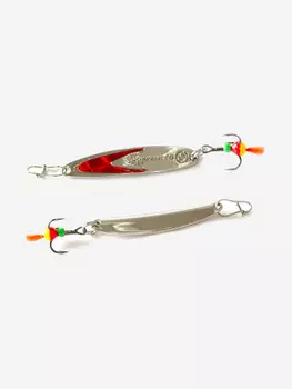 Блесна для рыбалки ECOPRO Судачья красный флекс,40мм, 4г, SRF зимняя на судака, щуку, окуня, вертикальная, Серебряный