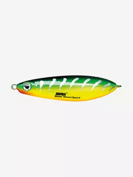 Блесна для рыбалки колеблющаяся RAPALA Rattlin' Minnow Spoon, 8см, 16гр /FRB (незацепляйка), Зеленый