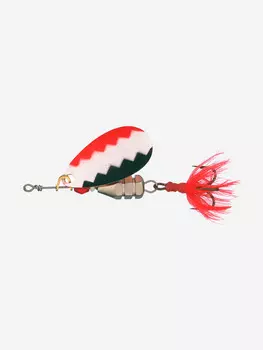 Блесна для рыбалки Kuusamo Kuf-Lippa 7гр. с оперением, W/R/BL-C (вращающаяся), Красный