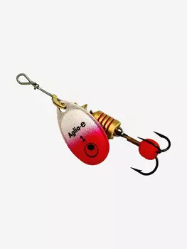Блесна для рыбалки вертушка Mepps AGLIA-E 1 SR S/Red, 1 штука, Серебряный