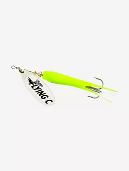Блесна для рыбалки вертушка Mepps AGLIA FLYING C, 10g №3 SILVER/Chartreuse, 1 штука, Серебряный