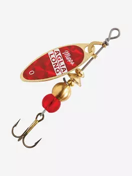 Блесна для рыбалки вертушка Mepps AGLIA LONG REDBO, 0, Gold, 1 штука, Золотой