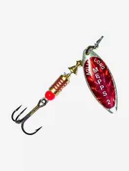 Блесна для рыбалки вертушка Mepps AGLIA LONG REDBO, 2, SILVER, 1 штука, Серебряный
