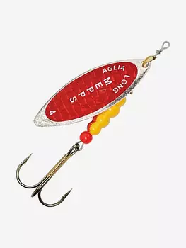 Блесна для рыбалки вертушка Mepps AGLIA LONG REDBO, 4, SILVER, 1 штука, Серебряный