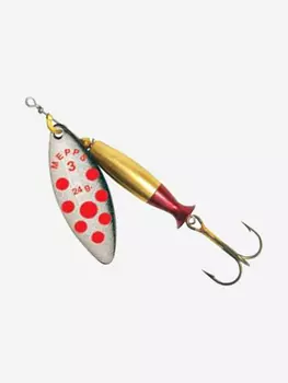 Блесна для рыбалки вертушка Mepps AGLIA LONG HEAVY, 3, Silver PTS Red, 1 штука, Серебряный