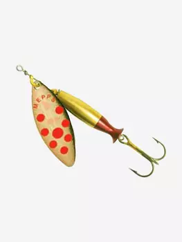 Блесна для рыбалки вертушка Mepps AGLIA LONG HEAVY, 2, G PTS Red, 1 штука, Золотой