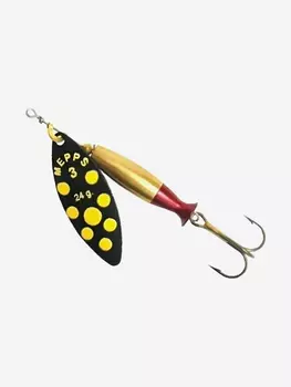 Блесна для рыбалки вертушка Mepps AGLIA LONG HEAVY, 3, Black/Yellow, 1 штука, Черный