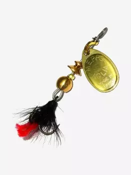 Блесна для рыбалки вертушка Mepps AGLIA MOUCHE, 00, Gold/Black fly, 1 штука, Золотой