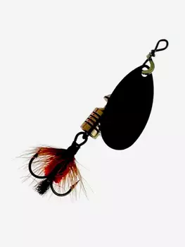 Блесна для рыбалки вертушка Mepps AGLIA MOUCHE, 00, Black/Red fly, 1 штука, Черный