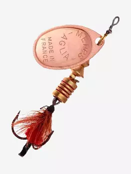 Блесна для рыбалки вертушка Mepps AGLIA MOUCHE, 00, Copper/Red fly, 1 штука, Коричневый