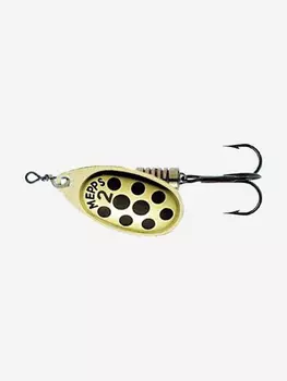 Блесна для рыбалки вертушка Mepps AGLIA PTS, 2, Gold/Black dots, 1 штука, Черный