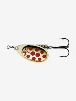 Блесна для рыбалки вертушка Mepps AGLIA PTS, 2, Gold/Red dots, 1 штука, Золотой
