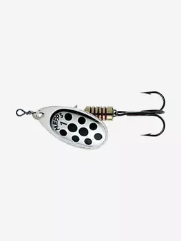 Блесна для рыбалки вертушка Mepps AGLIA PTS, 1, SILVER/Black dots, 1 штука, Черный