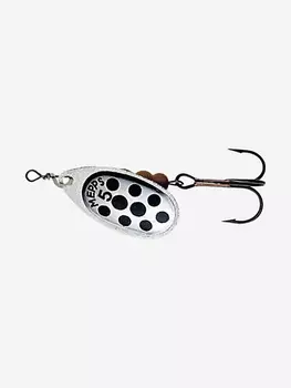 Блесна для рыбалки вертушка Mepps AGLIA PTS, 5, SILVER/Black, 1 штука, Серебряный