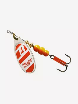 Блесна для рыбалки вертушка Mepps AGLIA White/Red, 4, SILVER, 1 штука, Белый