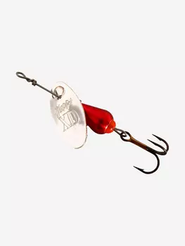 Блесна для рыбалки вертушка Mepps XD PLATINUM, 3, SILVER/Red, 1 штука, Серебряный