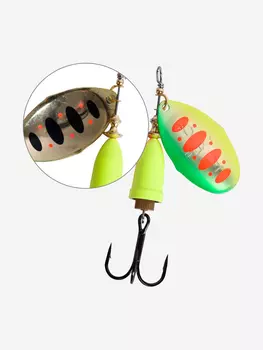 Блесна для рыбалки вращающаяся LureMax Foxy-2 6гр. 007/HT, Зеленый