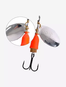 Блесна для рыбалки вращающаяся LureMax Foxy-2 6гр. 001/RdGll, Оранжевый