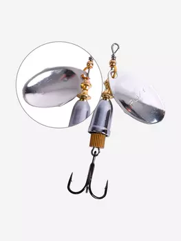 Блесна для рыбалки вращающаяся LureMax Foxy-3 10гр. 001/S, Серебряный