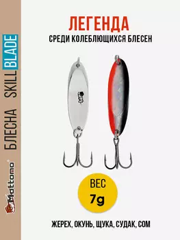 Блесна колеблющаяся для рыбалки Mottomo Skill Blade 7g 006 . Колебалка на жереха, щуку, окуня, голавля, форель, Мультицвет