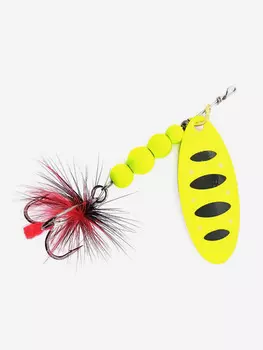 Блесна вращающаяся для рыбалки Mottomo Breeze Blade #3 14g Fluo 48 для спиннинга. Вертушка на голавля, жереха, щуку, Желтый