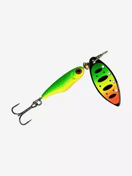 Блесна вращающаяся для рыбалки Mottomo Spin Blade #3 16g Fire Tiger для спиннинга. Вертушка на голавля, жереха, щуку, Зеленый