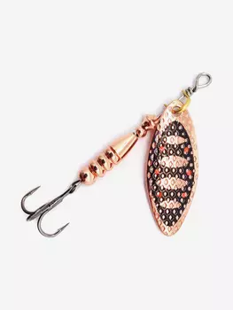 Блесна вращающаяся для рыбалки Mottomo Willow Blade #1 6g Copper 31 для спиннинга. Вертушка на голавля, жереха, щуку, Коричневый