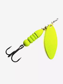 Блесна вращающаяся для рыбалки Mottomo Willow Blade #1 6g Fluo для спиннинга. Вертушка на голавля, жереха, щуку, Желтый
