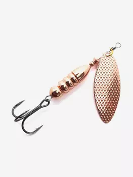Блесна вращающаяся для рыбалки Mottomo Willow Blade #1 6g Copper для спиннинга. Вертушка на голавля, жереха, щуку, Коричневый