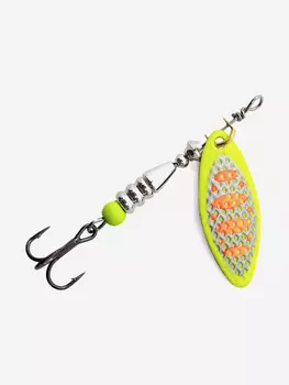Блесна вращающаяся для рыбалки Mottomo Willow Blade #1 6g Fluo 46 для спиннинга. Вертушка на голавля, жереха, щуку, Мультицвет